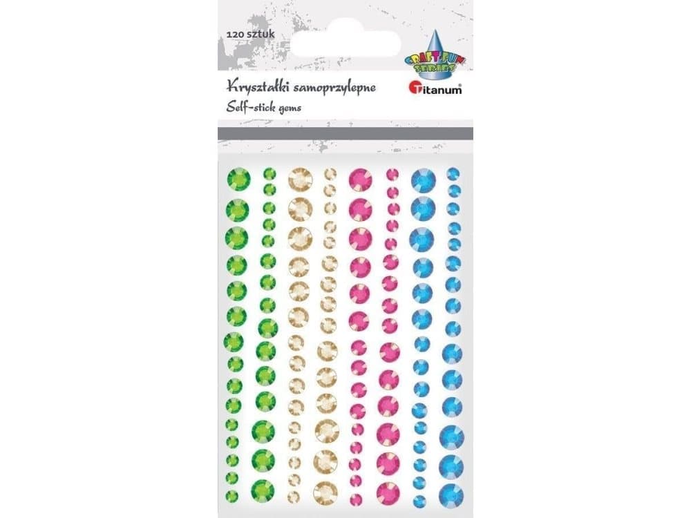 Titanum Round self-adhesive crystals 6/8mm mix 120pcs
