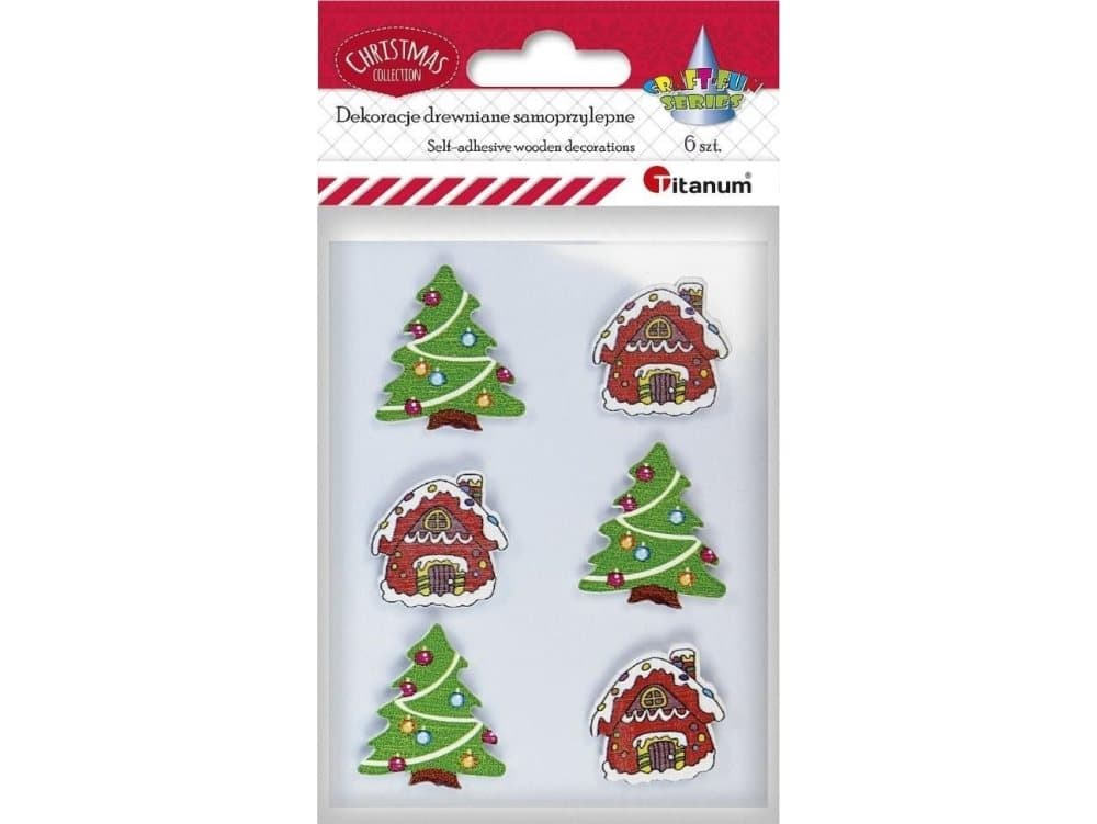 Titanum Wooden self-adhesive decorations 6 pcs