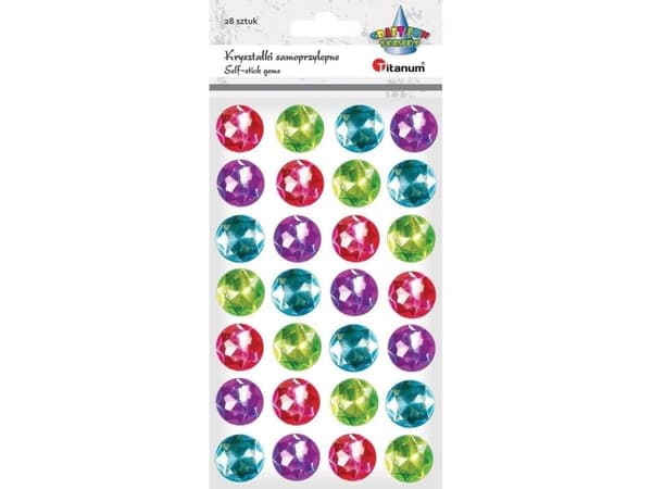 Titaani Itsekiinnittyvät kiteet pyöreä 20mm mix 28kpl