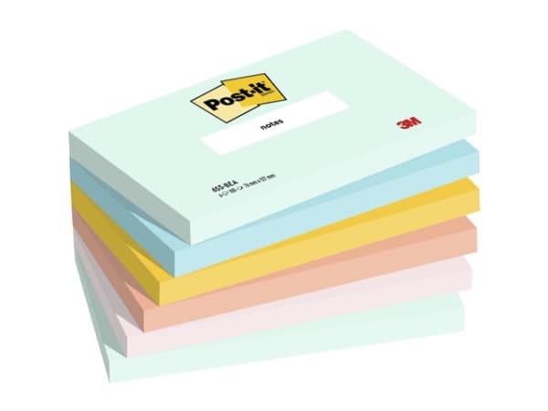 Post-It Sticky Notes Beachside, 76 x 127 mm, ass. farver, pakke a 6 stk