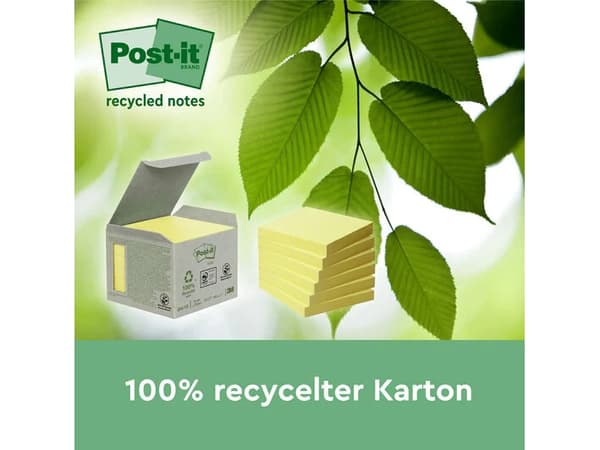 Post-It Z-Notes Recycling, 76 x 76 mm, pakke a 16 stk