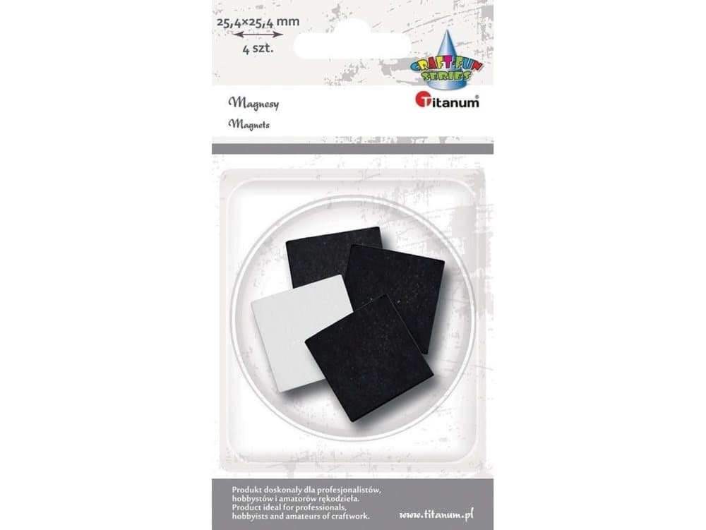 Titanum Self-adhesive square magnets 25,4x25,4mm 4pcs