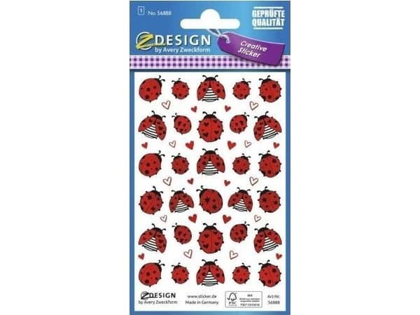 Zdesign Kohokuvioidut paperitarrat - leppäkerttuja