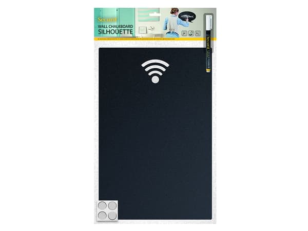 Securit FB-WIFI, Melamine, Harpiks, Velcro mappe, Sort