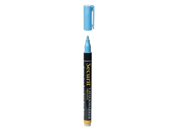 Securit® original kridtmarker med rund spids i blå