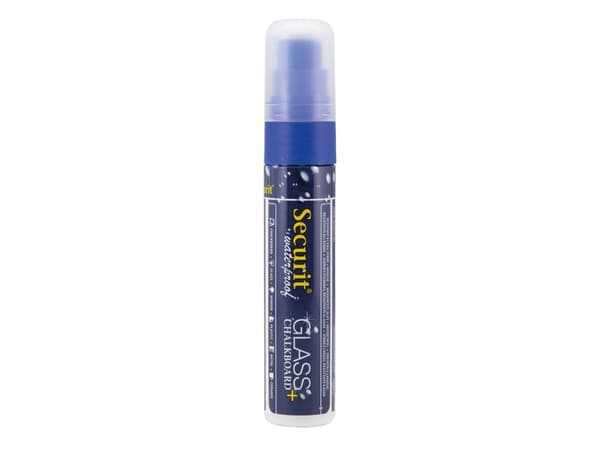 Chalkmarker Securit vandfast blå 7-15mm blok spids