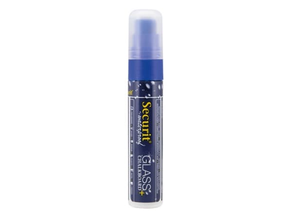 Chalkmarker Securit vandfast blå 7-15mm blok spids
