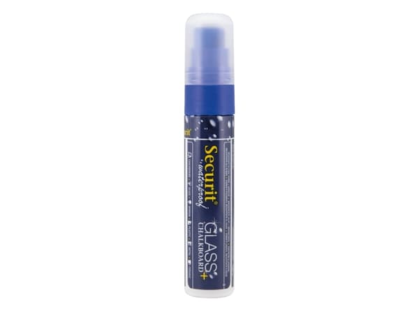Chalkmarker Securit vandfast blå 7-15mm blok spids