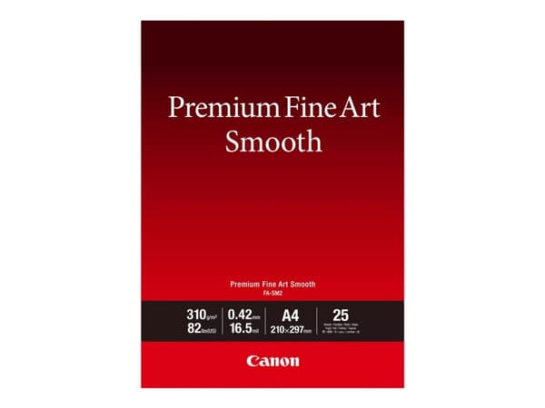 Canon Premium Fine Art FA-SM2 - Glatt - 16,5 mille - A4 (210 x 297 mm) - 310 g/m² - 82 pund - 25 ark fotopapir - for imagePROGRAF PRO-1000, PRO-300;