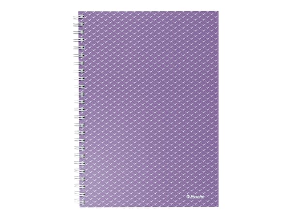 Esselte Colour'Breeze - Anteckningsblock - trådbunden - A5 (148 x 210 mm) - 80 ark / 160 sidor - linjerad - 2 hål - lavendel - kartong