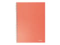 Miniatyrbilde 2 av 2: Esselte Colour'Breeze - Notisbok - spiralbundet - A5 (148 x 210 mm) - 80 ark / 160 sider - rutet - 2 hull - coral - kartong