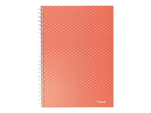 Esselte Colour'Breeze - Notisbok - spiralbundet - A5 (148 x 210 mm) - 80 ark / 160 sider - rutet - 2 hull - coral - kartong