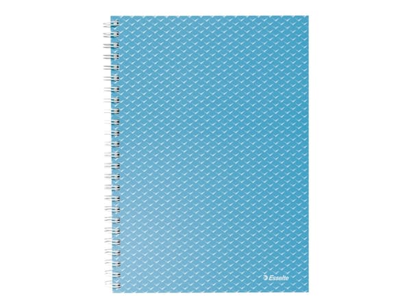 Esselte Colour'Breeze - Anteckningsblock - trådbunden - A5 (148 x 210 mm) - 80 ark / 160 sidor - rutor - 2 hål - blå - kartong