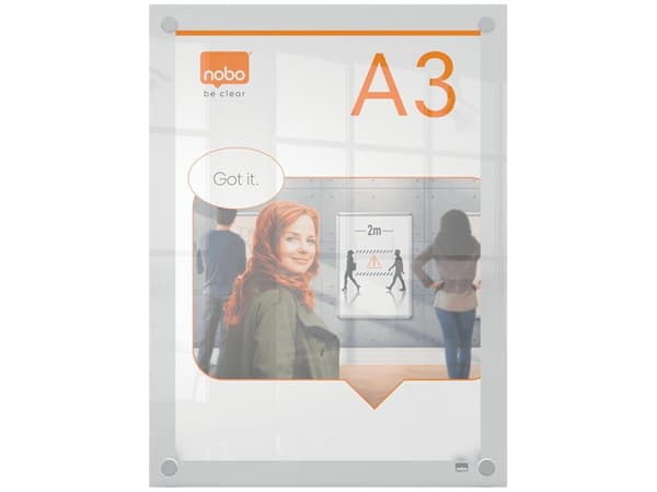 Nobo Premium Plus A3, 420 x 297 mm, Akryl, Horisontalt/vertikalt, Fiksert