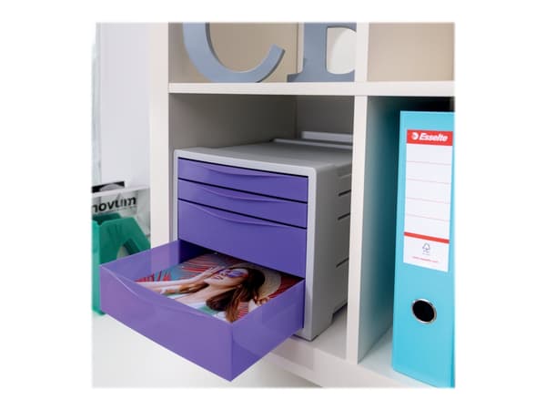 Esselte Colour'Breeze - Skuffskap - 4 skuffer - for A4 (210 x 297 mm) - lavendel