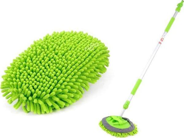 Teleskopbørste med mikrofiberstrøm for bilvask 145-247 cm amio-02399