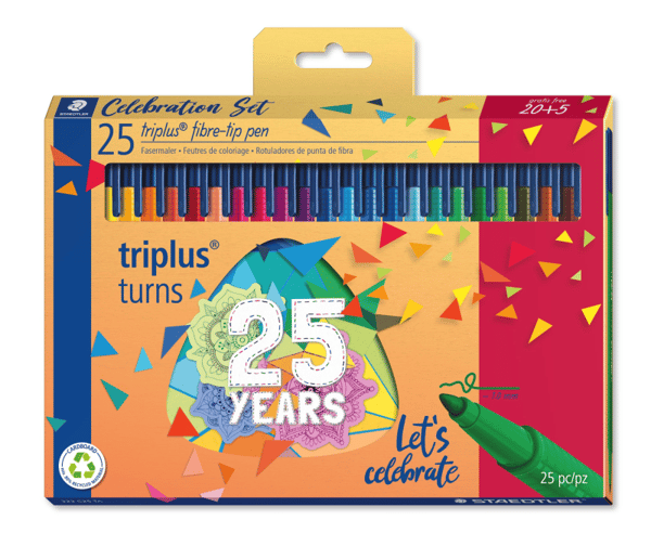 Fiberpen Staedtler® triplus® Color 1,0 mm med 20+5 stk. ass. farver