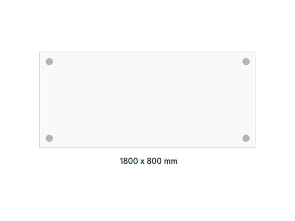 Skrivebord DNA, Hvid 1800x800 mm I-ben/Sort