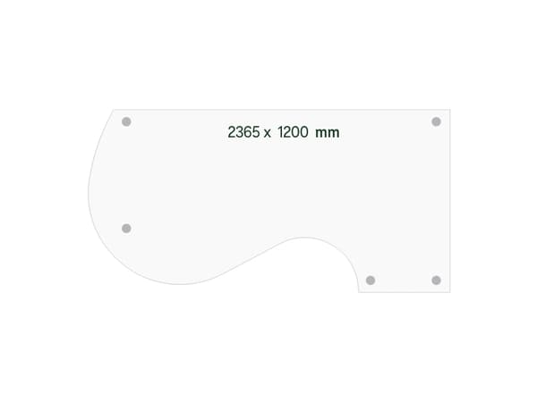 Työpöytä DNA, koivu 2365x1200 mm Oikea I-jalka/musta