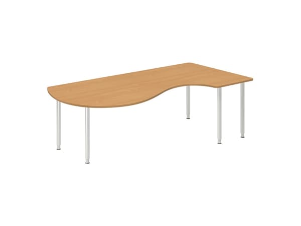Skrivebord DNA, Bøg 2000x1200 mm Venstre I-ben/Sorte