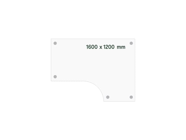 Desk DNA, vit 1600x1200 mm Höger I-ben/vit