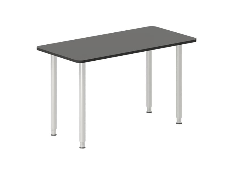 Skrivebord DNA, Antracit 1200x600 mm I-ben/Hvid