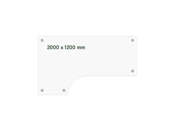 Skrivebord DNA, Lysgrå 2000x1200 mm Venstre I-ben/Hvid