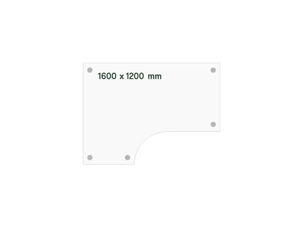 Skrivebord DNA, Lysgrå 1600x1200 mm Venstre I-ben/Sort