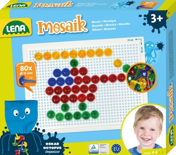 Lena Mosaik SM35622, 3 år, Gutt/Jente, Førskole, Flerfarget, 80 stykker, Tsjekkisk Republikk