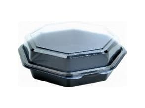 Multiboks Octaview 1-rum med PS Låg Sort/Klar OMPAK 3 ps x 90 stk/krt,90 Stk/ps - (90 stk.)
