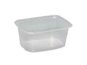 Salatbæger 250 ml Rektangulær PP Klar MÆRKES YDER-INDER,10 pk x 100 stk/krt