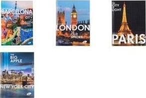 Elisa Notebook A5/96K checkered CITIES BY DAY MIX