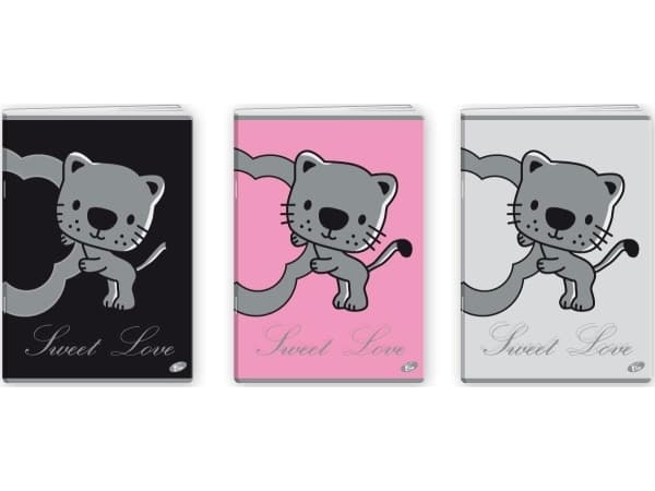 Elisa Notebook A5/32K checkered SWEET LOVE MIX (20 pcs)