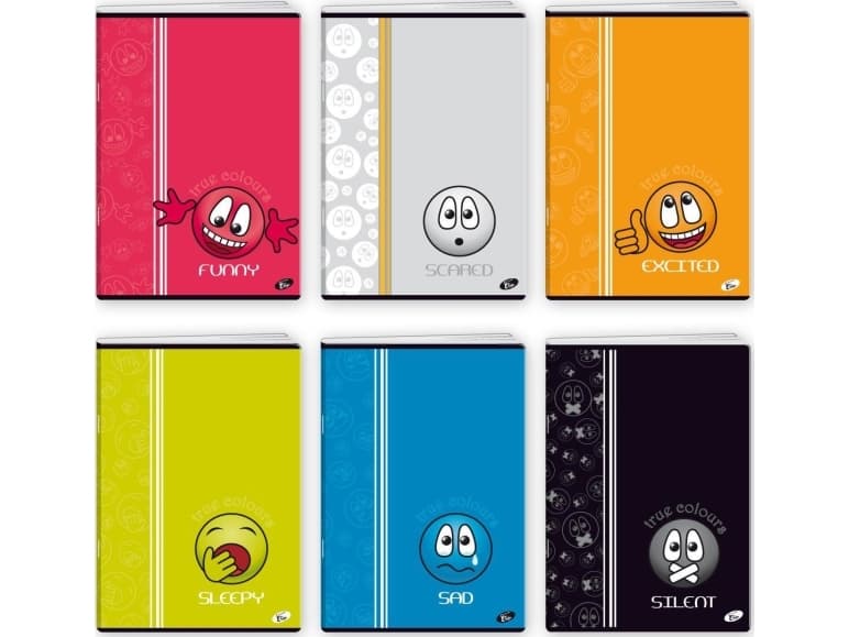 Elisa Notebook A5/32K checkered TRUE COLORS MIX (20 pcs)