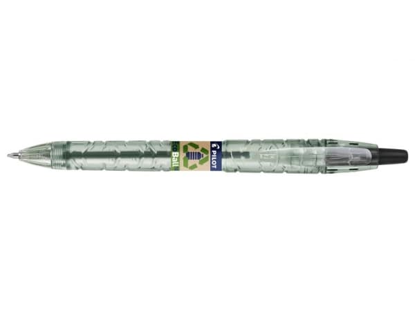 Pilot B2P Ecoball, Klips, Uttrykkbar kulepenn med hengefeste, Gjenfyllbar, Sort, 1 stykker, Medium