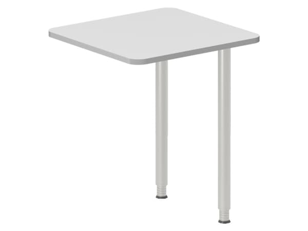 Skrivebord, tilbyg DNA Lys grå 800x600 mm I-ben Hvid