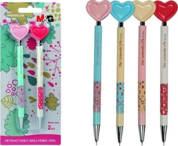 Titanum Heart penna mix blå refill 2st