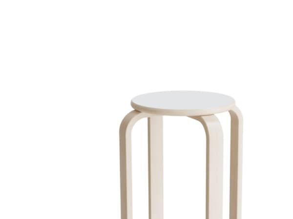 Pall Oscar, 520 mm, sits i vit laminat, ram i vitpigmenterad björkfaner