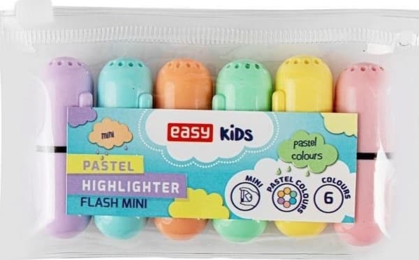 Easy Stationery Flash highlighter mini 6 farger ENKEL