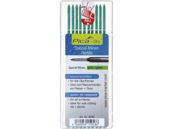 Grafittkjerner PICA 4042 grønn 2,8mm, 10 stk.