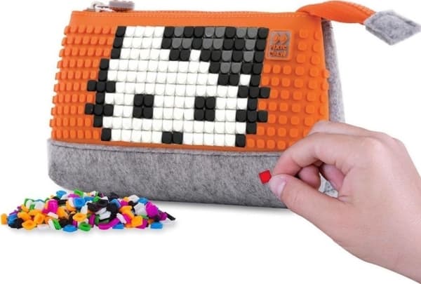 Cass pencil case film PIXIE CREW zipper pencil case in orange. panel