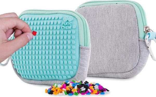 Cassette case film Zipper pouch with turquoise panel