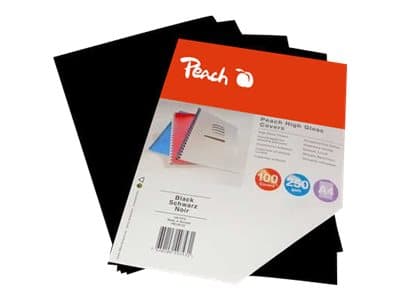 Peach PB100-02 - A4 (210 x 297 mm) - svart - 250 g/m² - 100 ark bakre pärmskydd