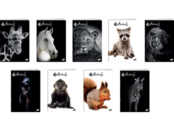 Elisa Notebook A4/60K ANIMALS MIX check (10 pcs)