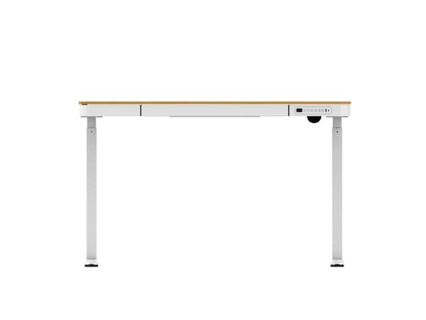 Tuckano Elektrisch höhenverstellbarer Schreibtisch ET119W-C weiß/Eiche, Weiß, Holz, 50 kg, 600 - 1200 mm, Holz, Rechteckige Form, Stahl