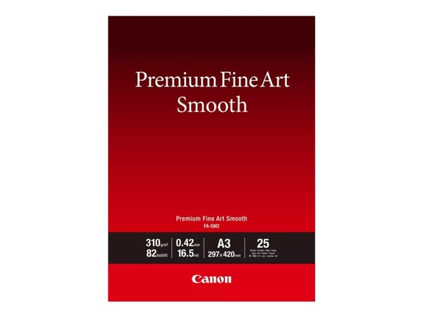 Canon Premium Fine Art FA-SM2 - Glatt - 16,5 mille - A3 (297 x 420 mm) - 310 g/m² - 82 pund - 25 ark fotopapir - for imagePROGRAF PRO-1000, PRO-300;