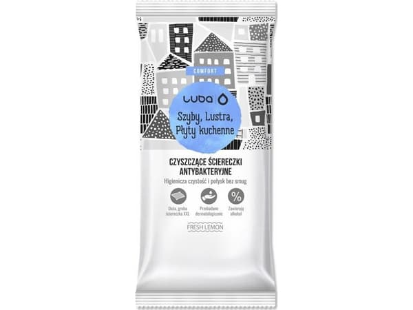 LUBA_Antibacterial cloths for glass, mirrors and cooktops 32pcs