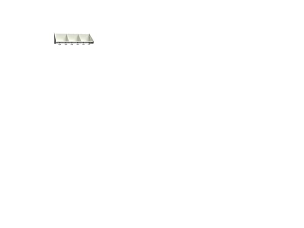 BST Hatthylla med avdelare, 3 platser B900 mm Vit