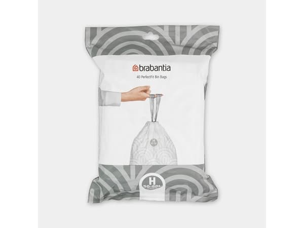 Brabantia Size H - Søppeldunkfôr - trekksnor - høytetthetspolyetylen (LDPE) - hvit - pakke av 30