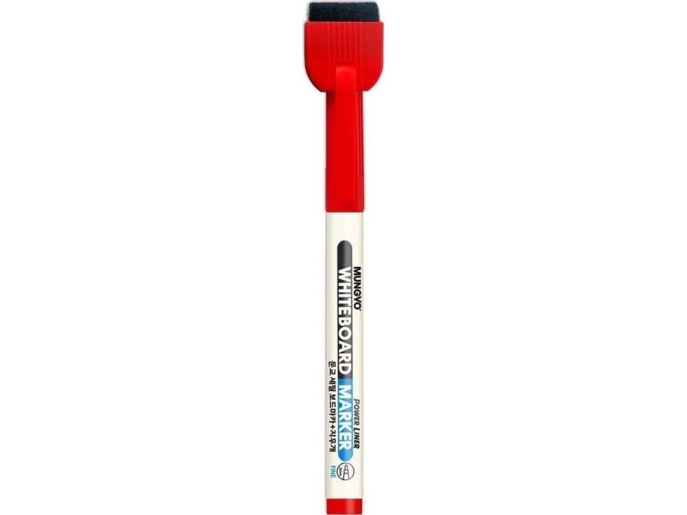 Mungyo Mini dry-wipe marker with sponge, red (12pcs)